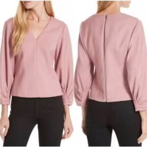 TIBI Elegant Pink V-Neck Women's Top size:12